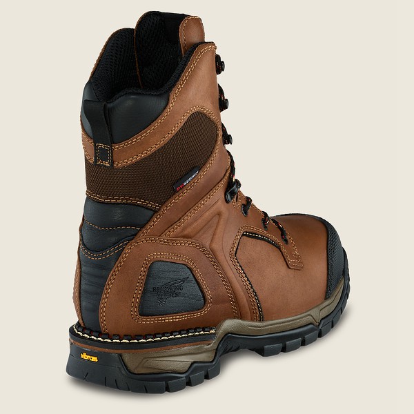 Red Wing Mens Safety Boots - Flexforce® - 8-inch Waterproof Toe - Brown/Black - JIQ068932